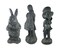 Alice in Wonderland White Rabbit, Mad Hatter, Alice Oxidized Garden Statue Set